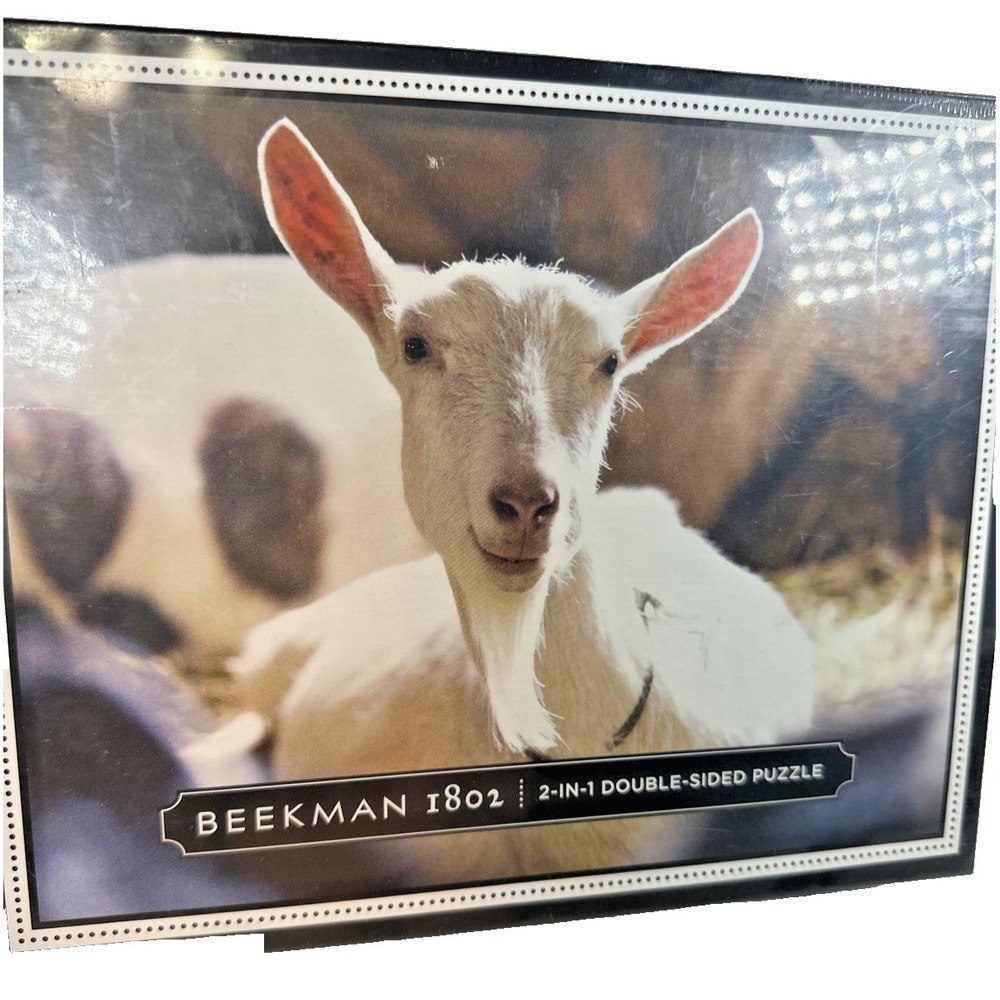 BEEKMAN 1802, 2 in 1 Double Sided Puzzle! Brand New! Farm + Goats!! 16" x 20"